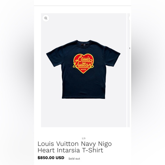 Louis Vuitton Navy Nigo Heart Intarsia T-Shirt - Picture 4 of 4